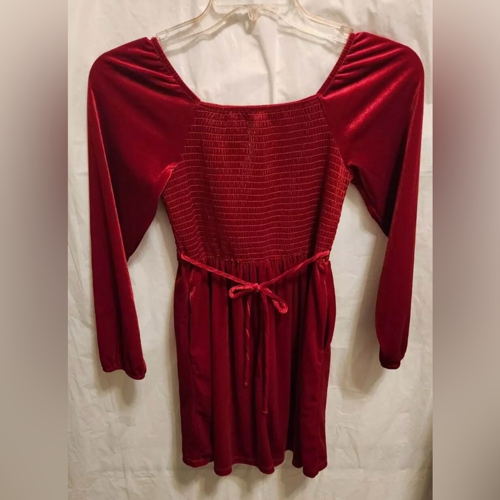 NWT Xtraordinary Girl Velvet Smoked Bodice Dress 12Y - Picture 10 of 11